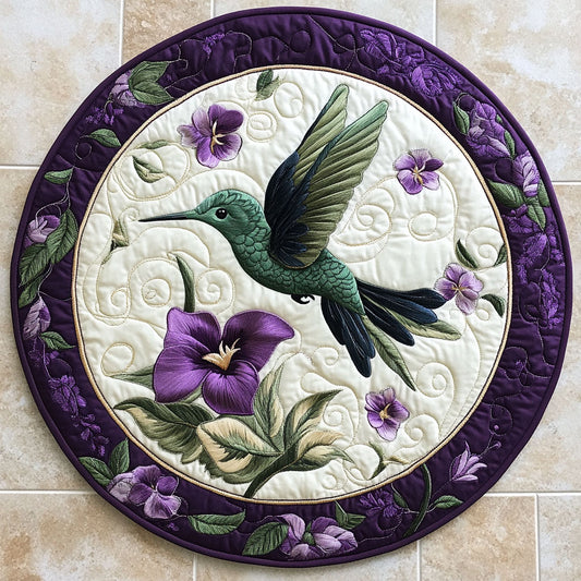 Mystic Hummingbird WX2403086CL Quilted Round Mat
