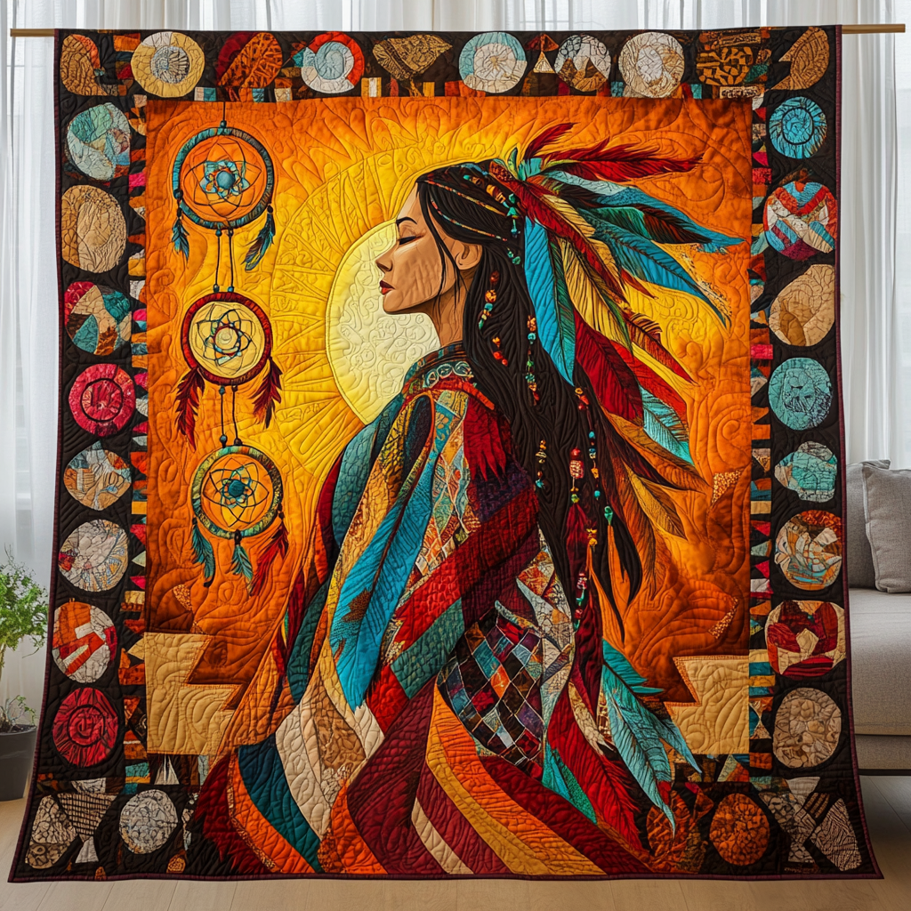 Native American Dedicate Figure WU2502005CL Quilt