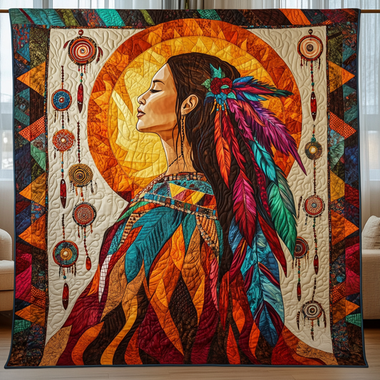 Native American Dedicate Figure WU2502006CL Quilt
