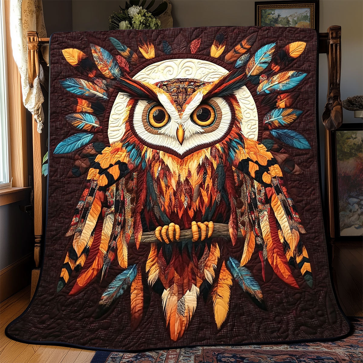 Native American Owl WX1303026CL Quilt