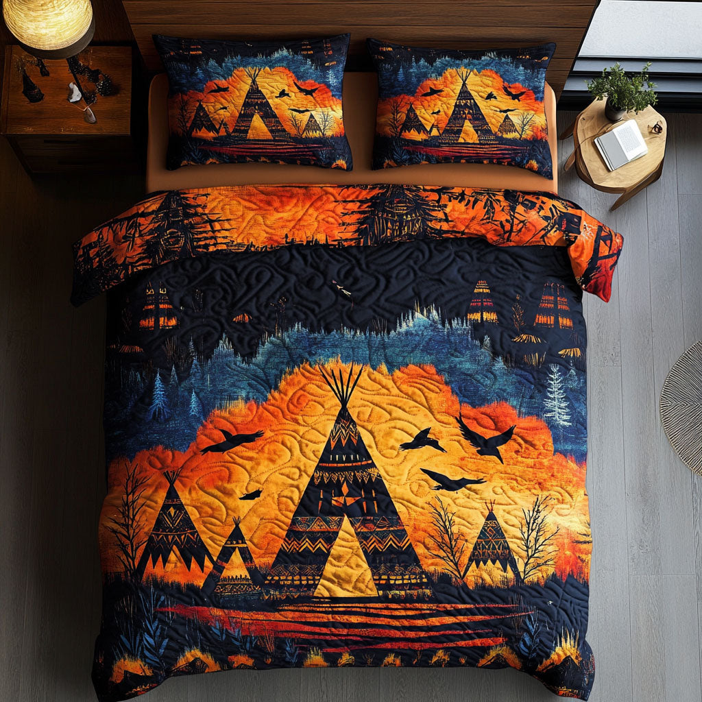 Native American Sacred Sky & Painted Teepee WU1903055CL Duvet Cover Set