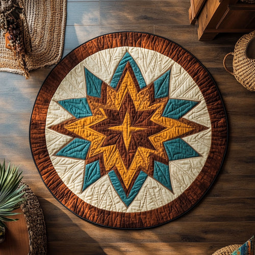 Native American Star WX2103137CL Quilted Round Mat