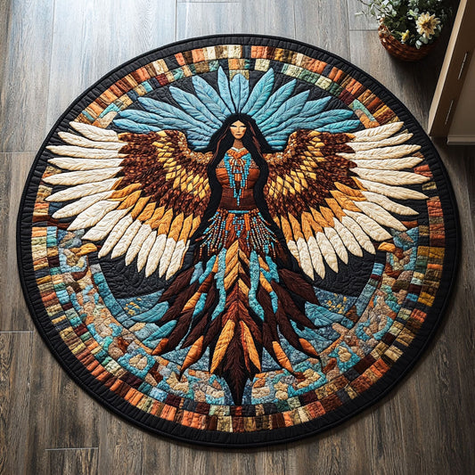 Native American Tribal Attire WU2403034CL Quilted Round Mat