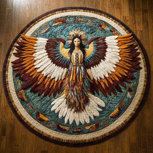 Native American Tribal Attire WU2403036CL Quilted Round Mat