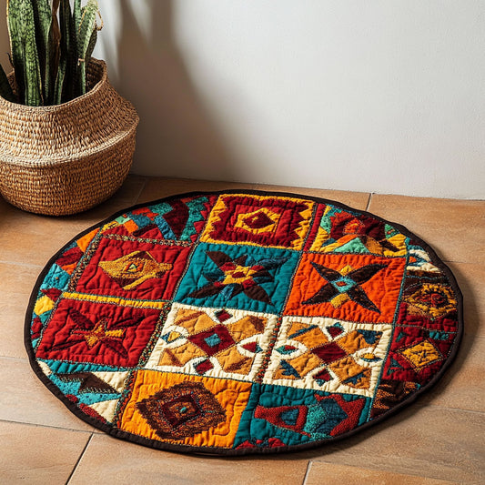 Native American Tribal Heritage WU2103012CL Quilted Round Mat