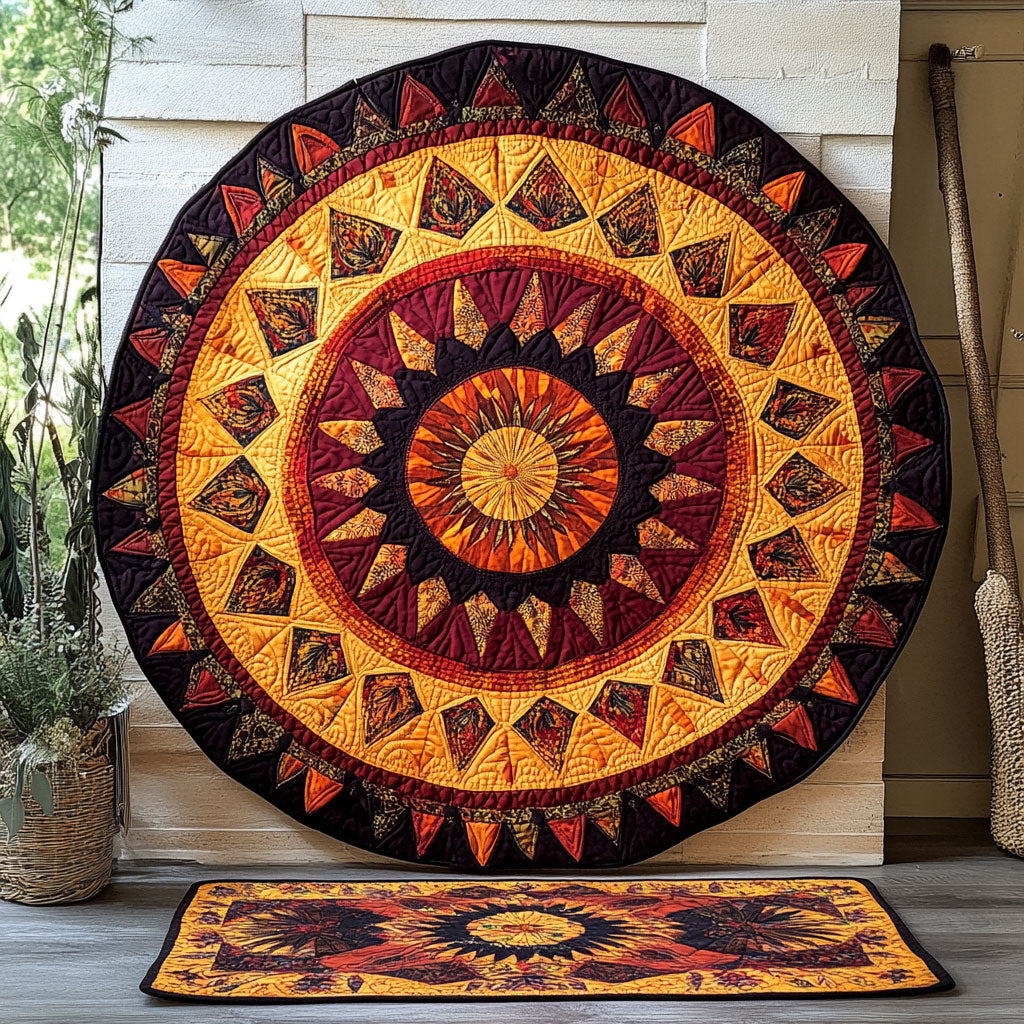 Native American Tribal Mandala WU2003009CL Quilted Round Mat
