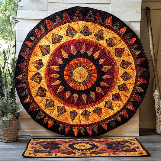 Native American Tribal Mandala WU2003009CL Quilted Round Mat