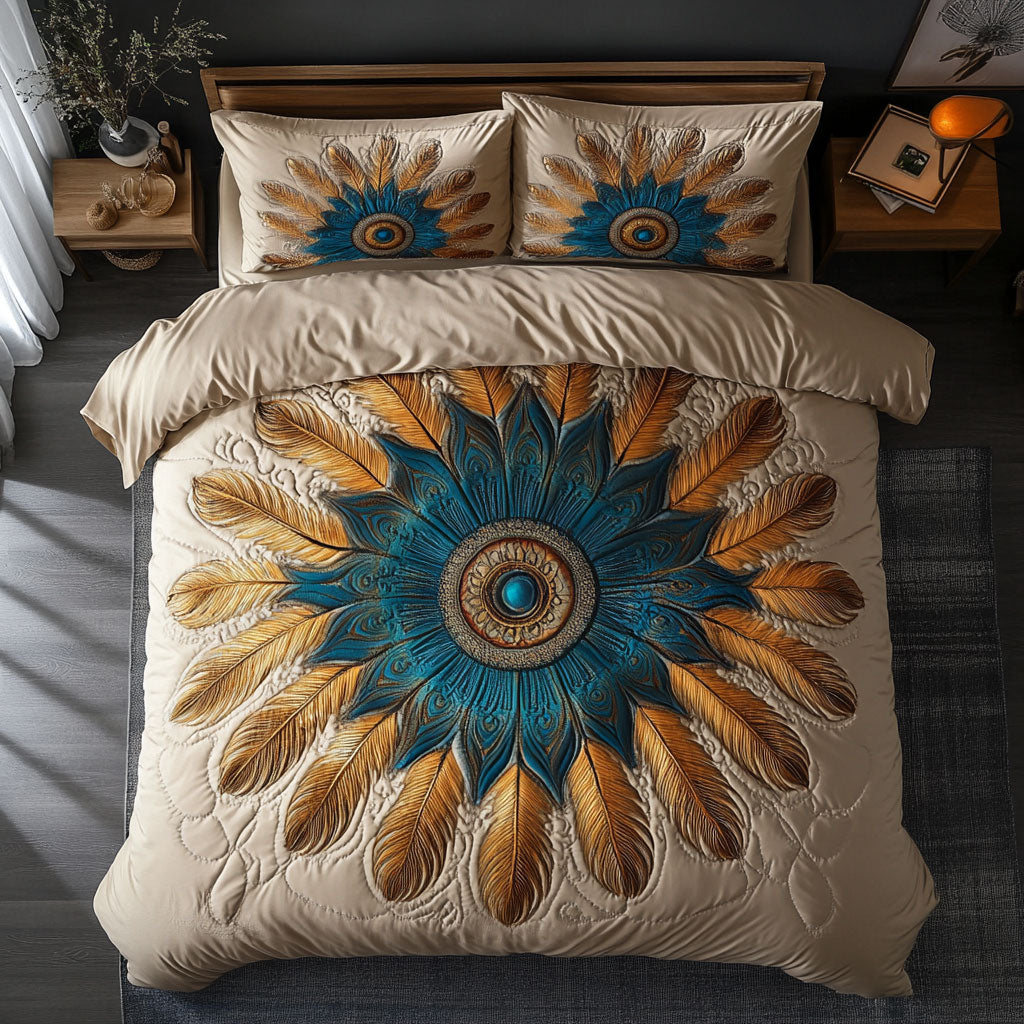 Native American Turquoise Mandala WU1902023CL Duvet Cover Set