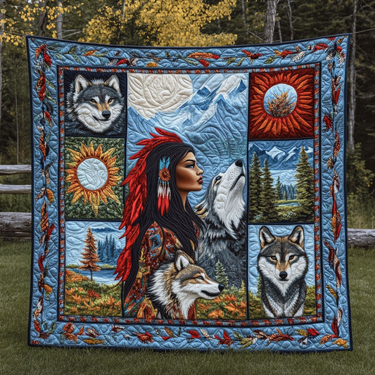 Ocean Eyes Wolf And Woman WN0908054CL Quilt