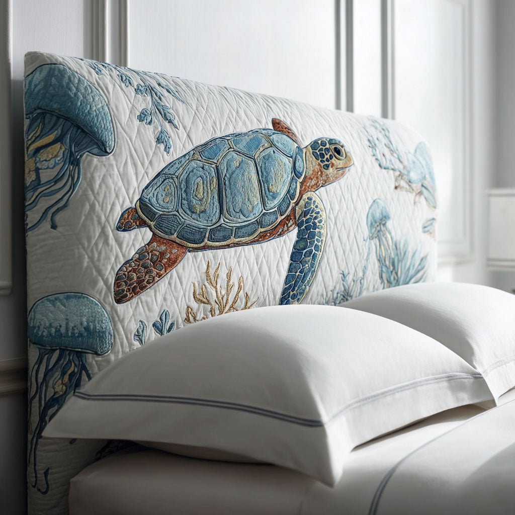 Ocean Turtle WJ1712028CL Quilted Headboard Slipcover