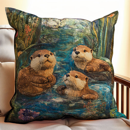 Otter Swimming WX0303137CL Quilt Pillow Case