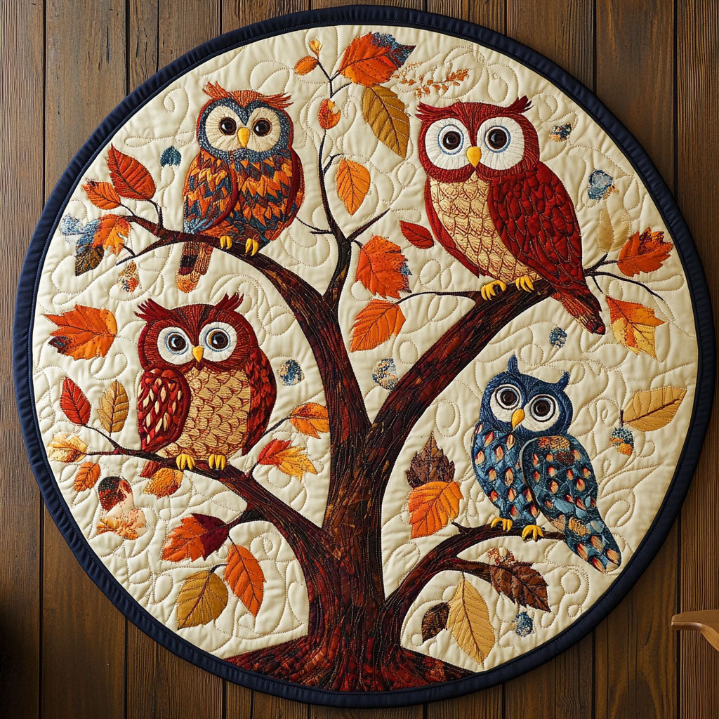 Owl Tree WX2203124CL Quilted Round Mat