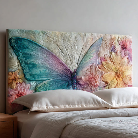 Painted Butterfly WJ2312011CL Quilted Headboard Slipcover