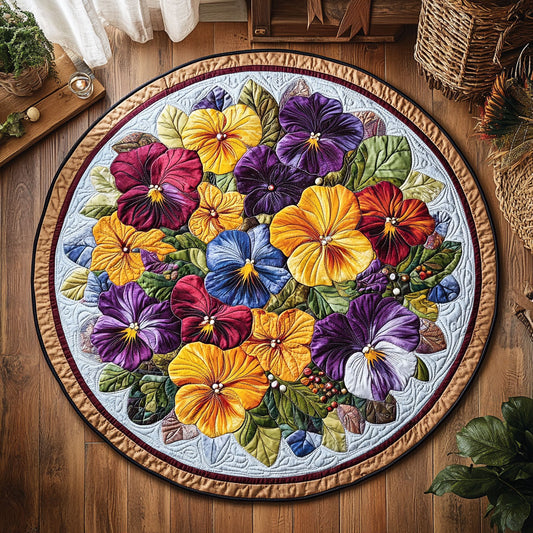 Pansy WY0808088CL Quilted Round Mat