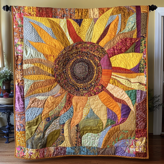Patchwork Sunflower WU1802002CL Quilt
