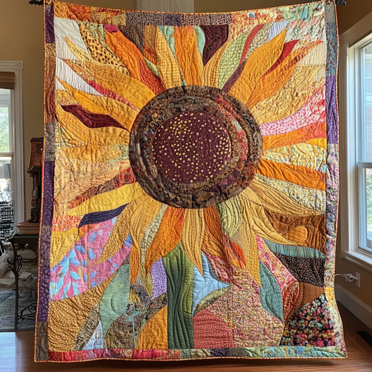 Patchwork Sunflower WU1802003CL Quilt