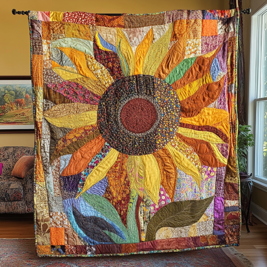 Patchwork Sunflower WU1802005CL Quilt