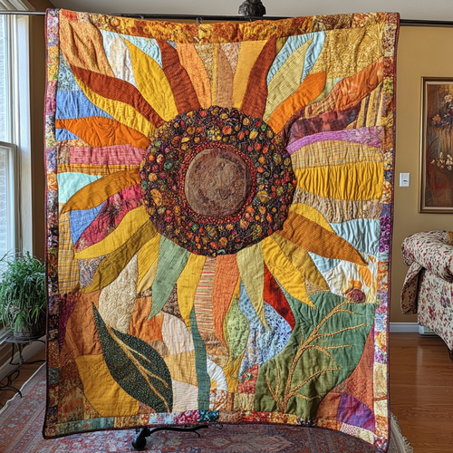 Patchwork Sunflower WU1802006CL Quilt