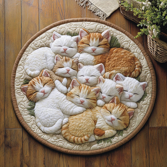 Peaceful Kittens WU2103082CL Quilted Round Mat
