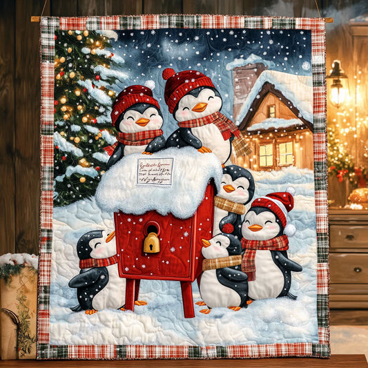 Penguin Christmas Cabin WN1511060CL Quilt
