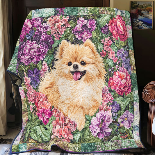 Pomeranian In The Purple WU2012011CL Quilt
