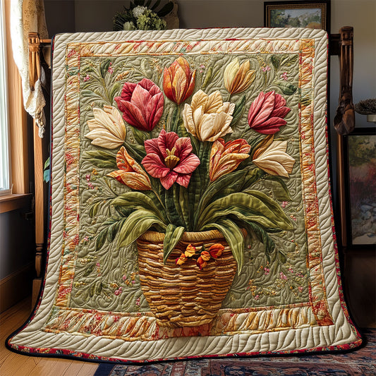 Pretty Tulip Basket WX1703039CL Quilt