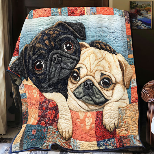 Pug Cuddle WU2612026CL Quilt