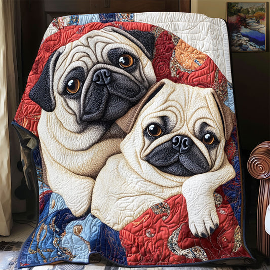 Pug Cuddle WU2612028CL Quilt