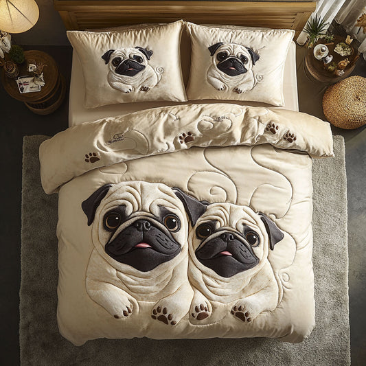 Pug Look At My Paws WU1102007CL Duvet Cover Set
