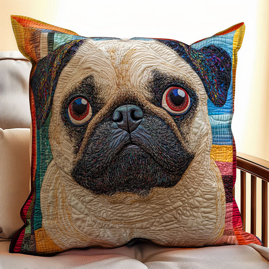 Pug Portrait WX0303141CL Quilt Pillow Case