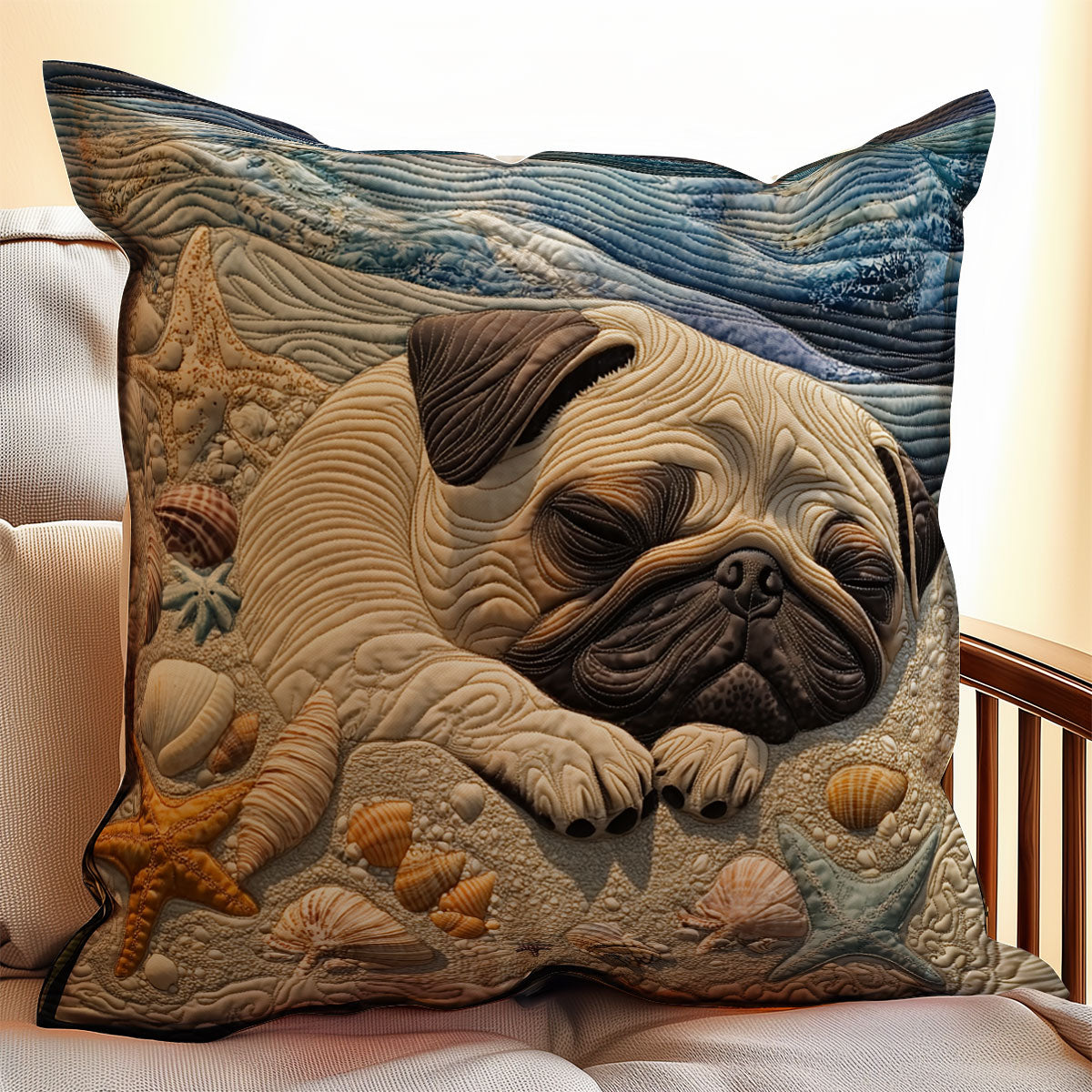 Pug Sleeping WX2003067CL Quilt Pillow Case
