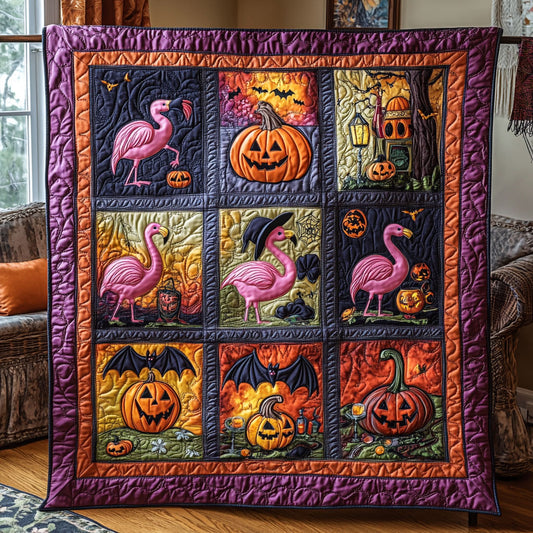 Pumpkin Patch Flamingo WY0808037CL Quilt