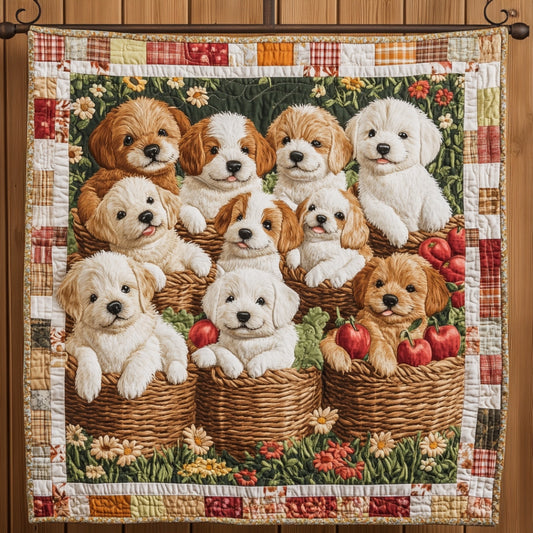 Puppies In The Basket WU2612127CL Quilt