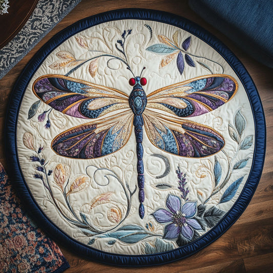 Purple Dragonfly WX2203127CL Quilted Round Mat