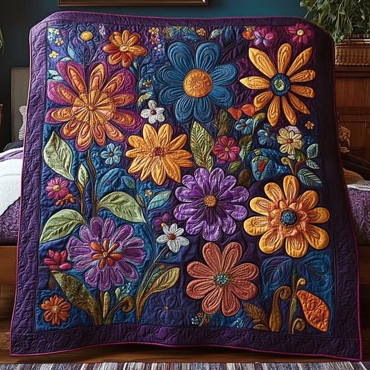 Purple Floral Patchwork WU2702003CL Quilt