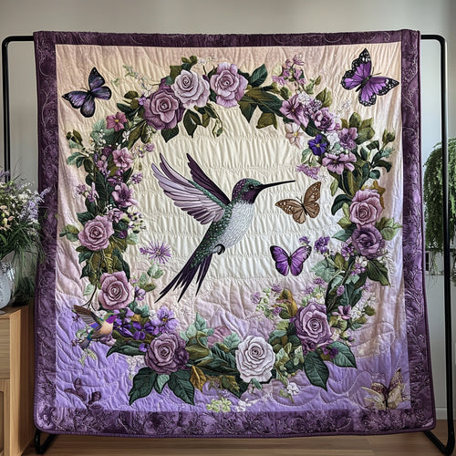 Purple Hummingbird WU0512006CL Quilt