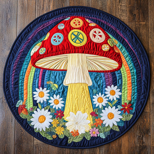 Rainbow Fungi WU2503086CL Quilted Round Mat