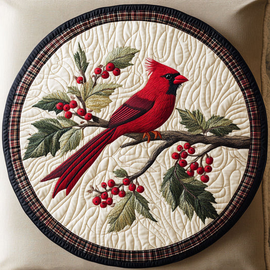 Red Cardinal WX2203128CL Quilted Round Mat