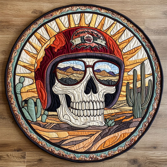Road Rebel Skull WN0908060CL Quilted Round Mat
