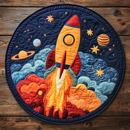 Rocket Galaxy Lover WU2403028CL Quilted Round Mat