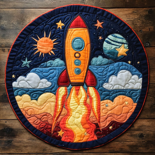 Rocket Into The Sky WU2403022CL Quilted Round Mat