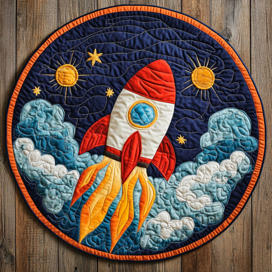 Rocket Into The Sky WU2403023CL Quilted Round Mat
