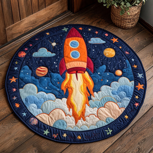 Rocket Into The Sky WU2403024CL Quilted Round Mat