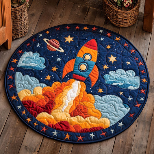Rocket Into The Sky WU2403025CL Quilted Round Mat