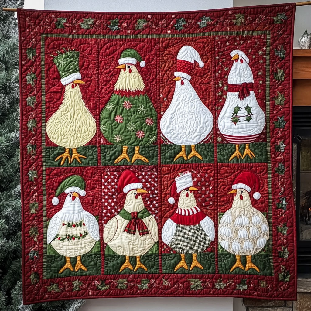 Rooster Christmas YR1002006CL Quilt