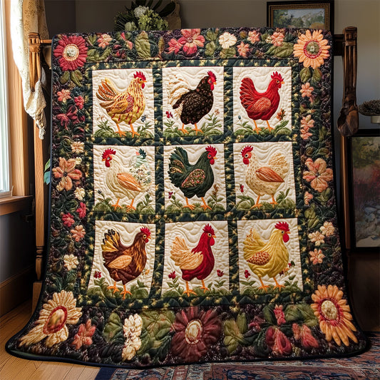 Rooster In Bloom YR0602011CL Quilt