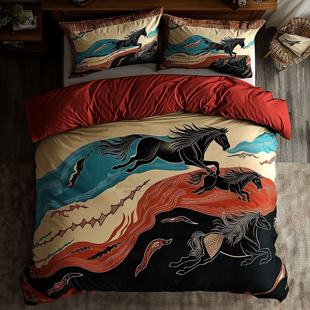 Running Horses WU2201055CL Duvet Cover Set
