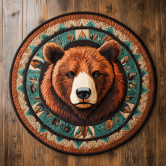 Rustic Bear WU2203050CL Quilted Round Mat