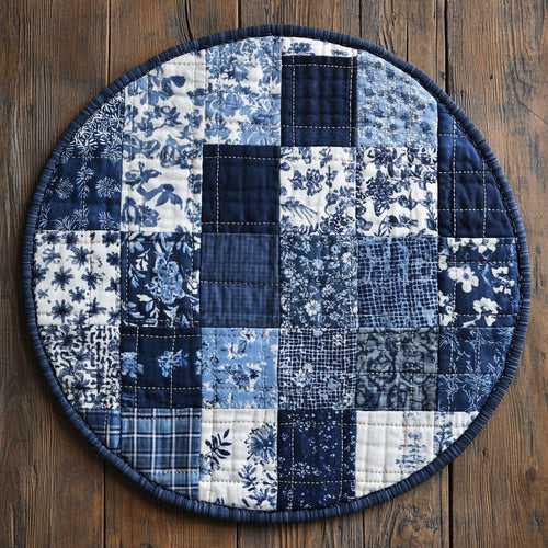 Rustic Denim Dreams WU2103104CL Quilted Round Mat