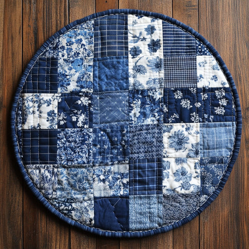 Rustic Denim Dreams WU2103105CL Quilted Round Mat